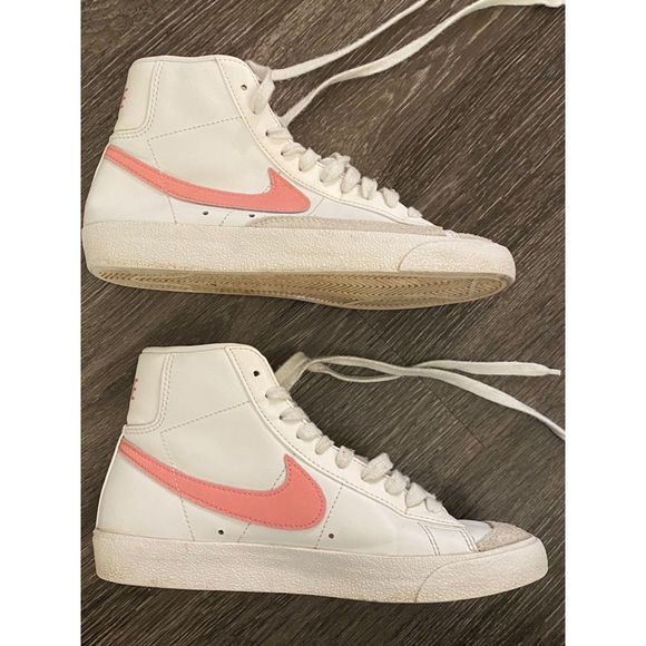Nike Shoes - Nike Blazer Mid '77 Vintage White Sunset Pulse Pink Swoosh Sneakers Women's Sz 7
